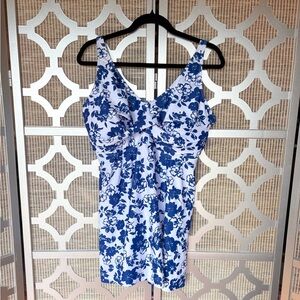 Blue Floral Women's Swim Camisole